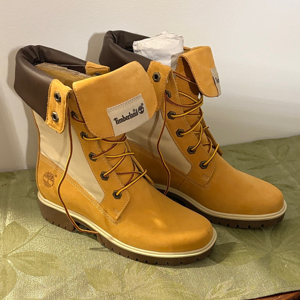 Timberland Tan and Brown Lace-Up Boots